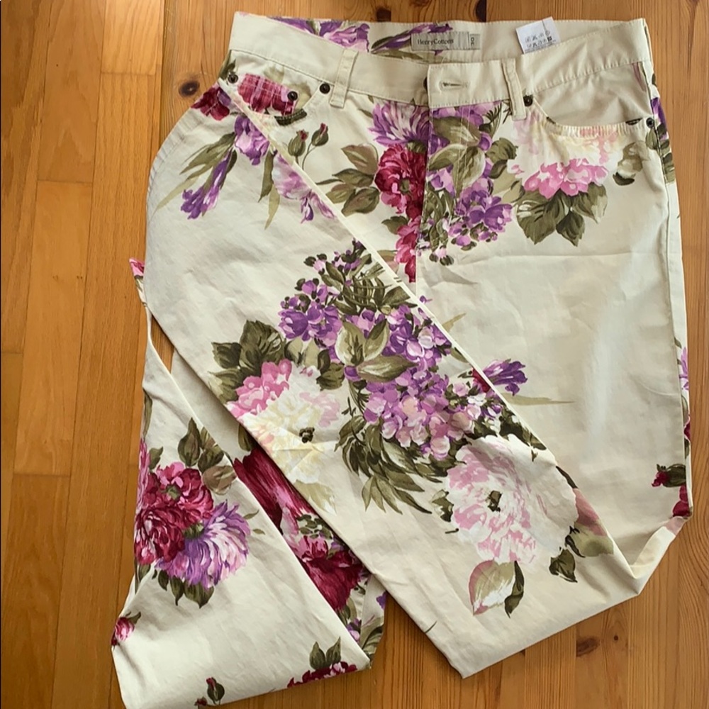 Floral jeans